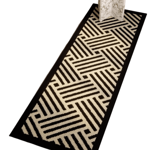 พรม MJHOMEDESIGNS BEDSIDE CARPET 61 ขนาด 60 X 120 ซม. ดำ_0